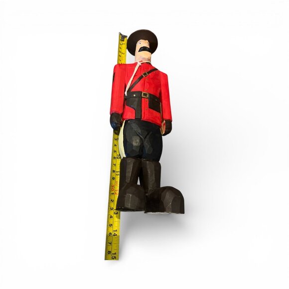 RCMP Officer Statue in Red Serge Canadiana Wooden 13" Moustache Stetson - Picture 7 of 7